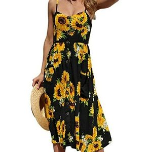 Sunflower dress black with pockets